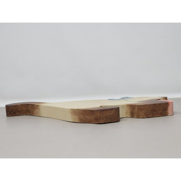 Vintage Signed M Moore 1991 Hand Painted Wooden Cat Figurine Folk‎ Art - Picture 7 of 10